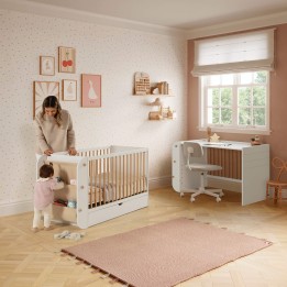 Cuna colecho evolutiva Salónica de Micuna en habitación infantil