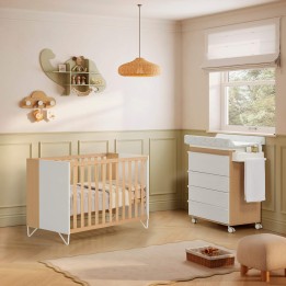 Cuna colecho Amaia 120 x 60 de Micuna en acabado Madera/Blanco