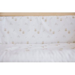 Edredão e protetor Rabbits para mini-berço 80 x 50 da Micuna Branco-Bege