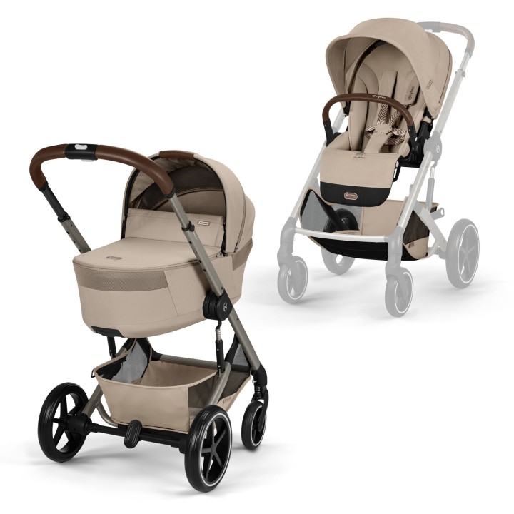 Dúo Balios S Lux con capazo plegable de Cybex Almond Beige