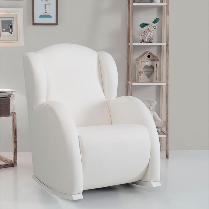 Cadeira de amamentação Flor da Micuna - Branco / Polipele Branco