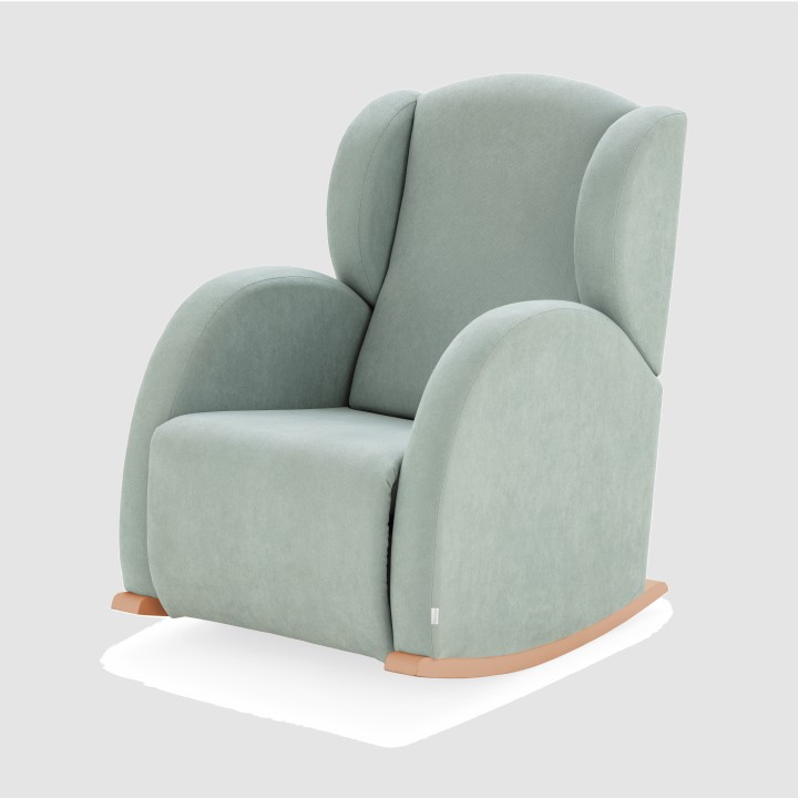 Mecedora de lactancia Flor Slow System de Micuna - Madera / Verde Mint