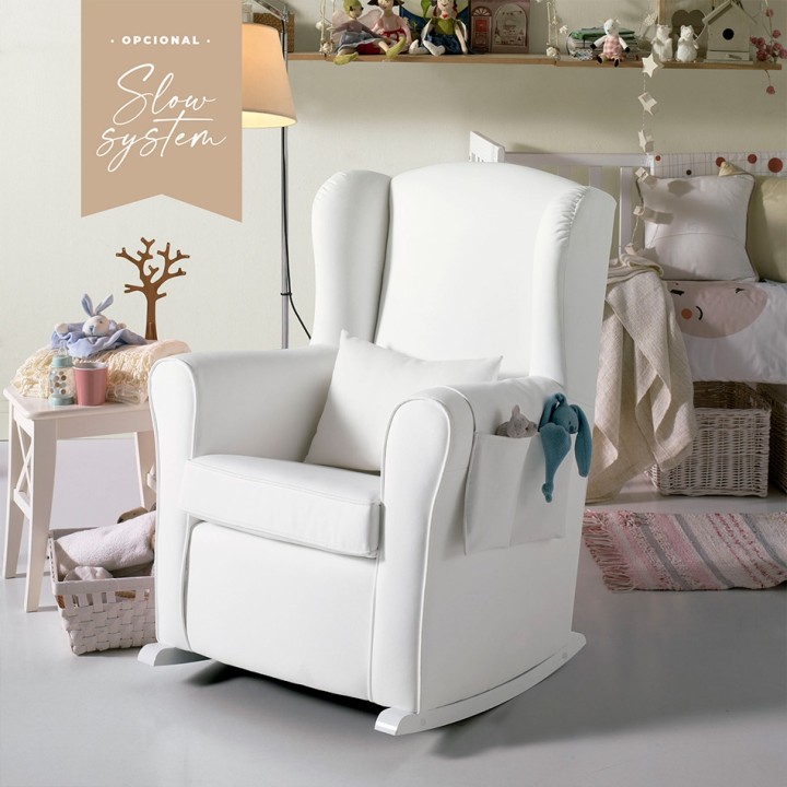 Cadeira de amamentação Nanny Slow System da Micuna - Branco / Polipele Branco