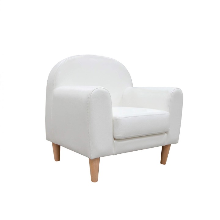Mini sofá infantil de Micuna - Madera / Polipiel Blanco