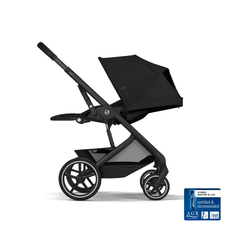 Balios S Lux Moon Black con capazo plegable de perfil