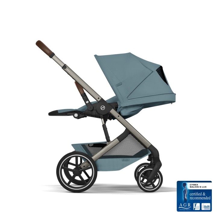 Balios S Lux Stormy Blue com alcofa dobravel de perfil