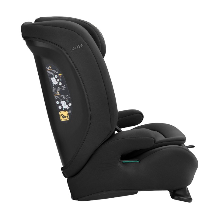 Silla de coche i-Flow i-Size 76-150 cm de KikkaBoo - Negro reclinado