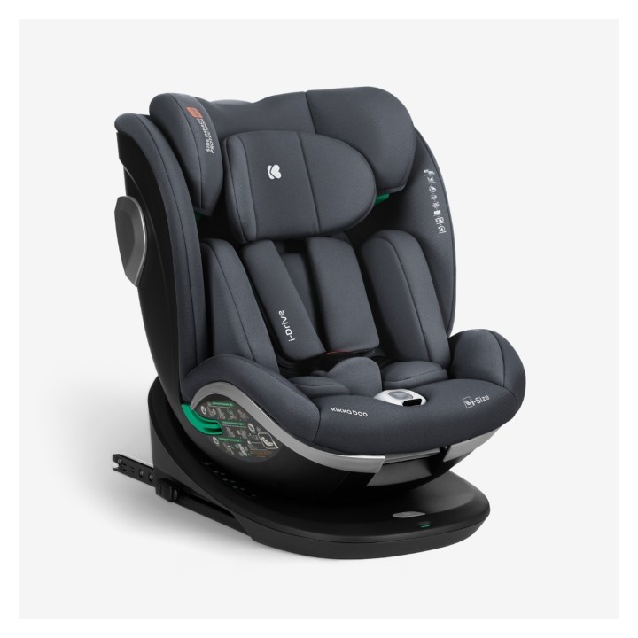 Silla de coche i-Drive i-Size 40-150 cm de KikkaBoo - Gris Oscuro