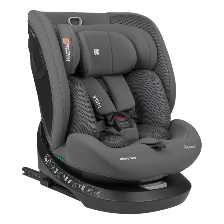 Silla de coche i-Hike i-Size 40-150 cm de KikkaBoo - Gris Oscuro