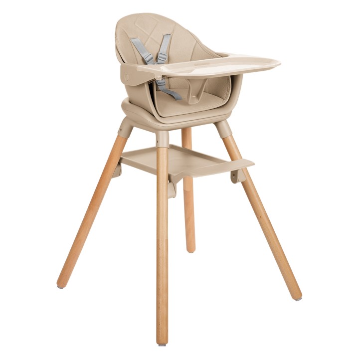 Cadeira de papa 2em1 Woody da KikkaBoo - Beige