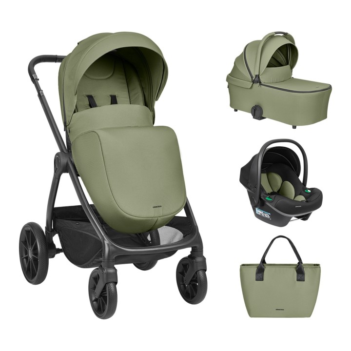 Carrinho 3em1 Modena da KikkaBoo - Verde Militar