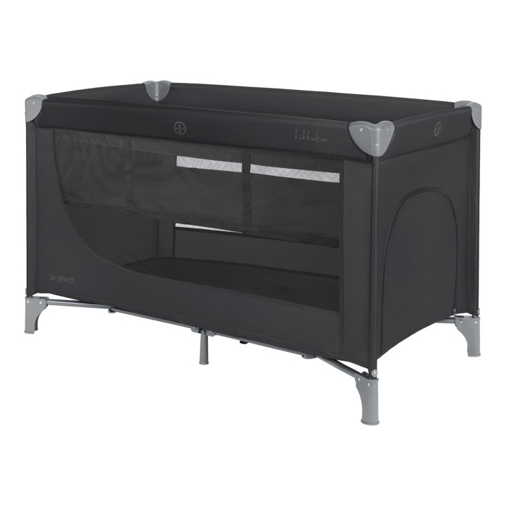 Cuna de viaje So Gifted 2 niveles de KikkaBoo - Negro