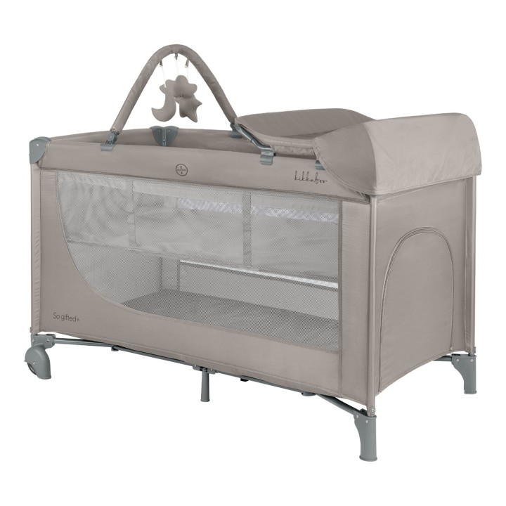 Cuna de viaje So Gifted PLUS 2 niveles de KikkaBoo - Beige