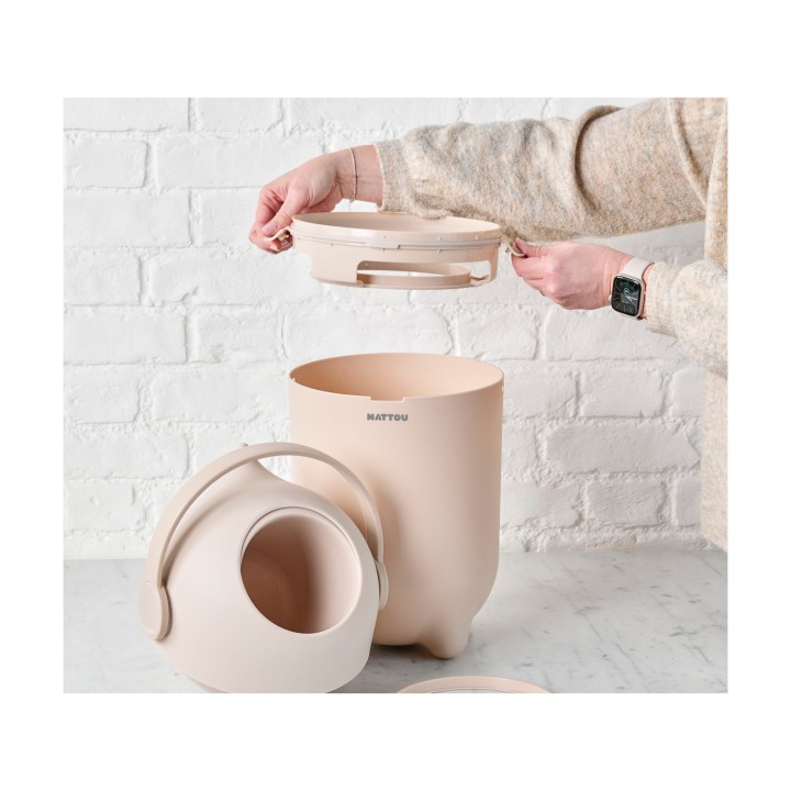 Contentor de fraldas Dropy da Nattou - Beige detalhe 2