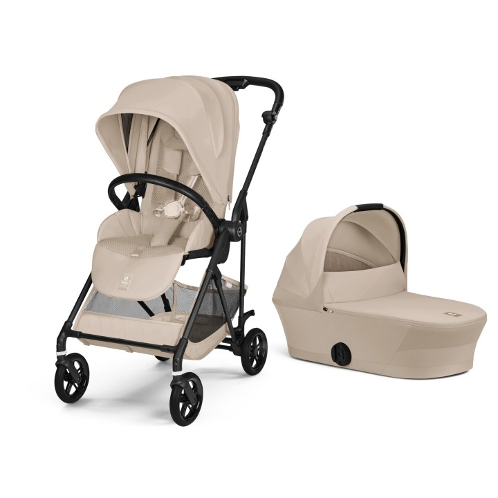 Dúo Melio Carbon con capazo de Cybex - Almond Beige
