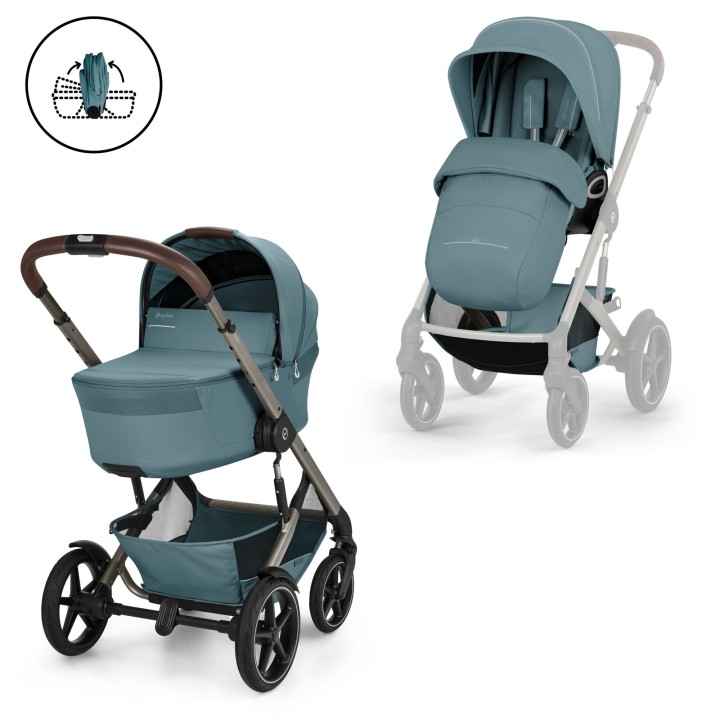 Duo Talos S Lux 2026 com alcofa dobrável da Cybex - Stormy Blue - vista 1