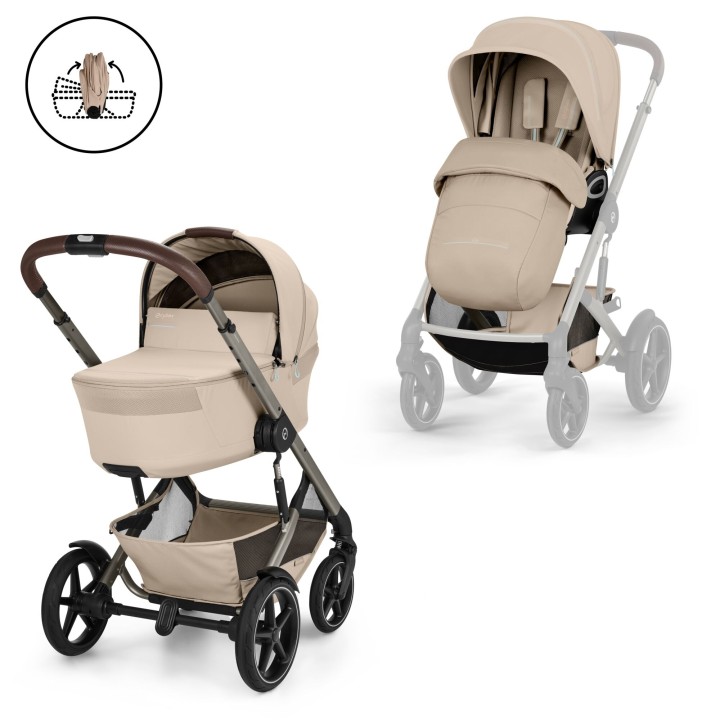 Duo Talos S Lux 2026 com alcofa dobrável da Cybex - Almond Beige - vista 1