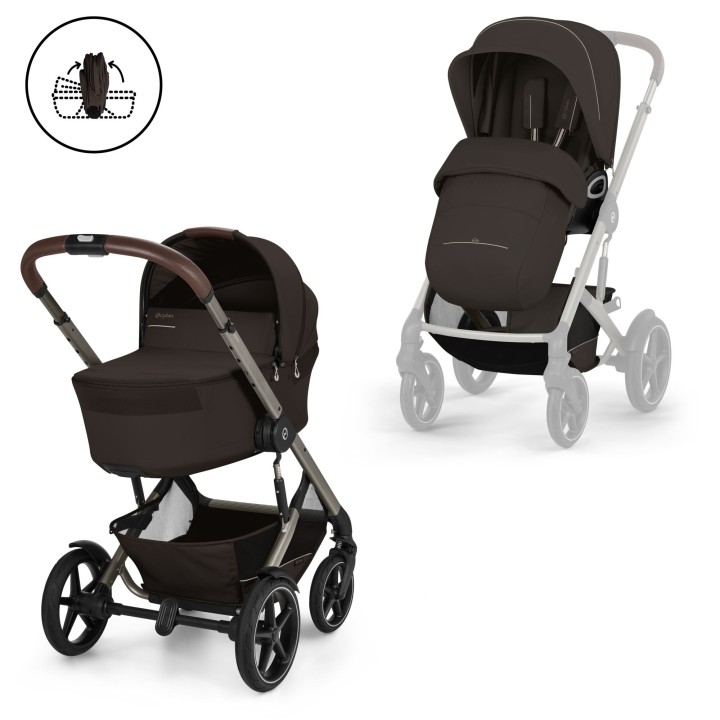 Duo Talos S Lux 2026 com alcofa dobrável da Cybex - Chocolate Brown - vista 1