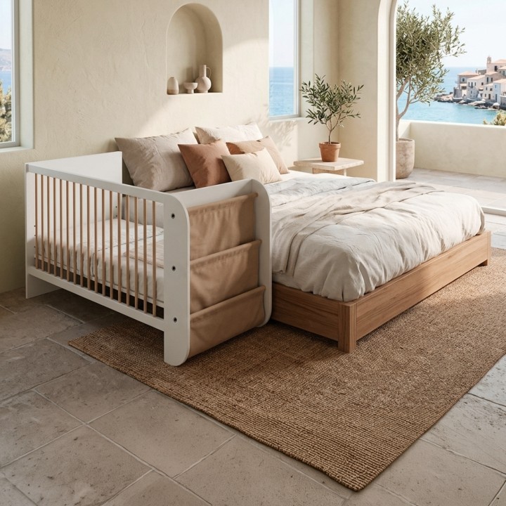 Berço Salónica da Micuna em configuração co-sleeping