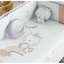 Colcha Reversible + Protector Unicorn de BimbiDreams