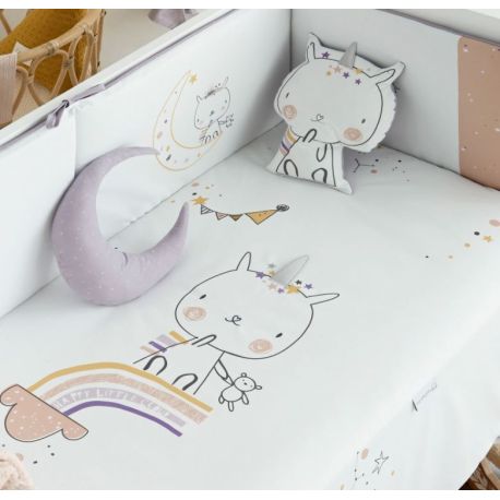 Colcha Reversible + Protector Unicorn de BimbiDreams