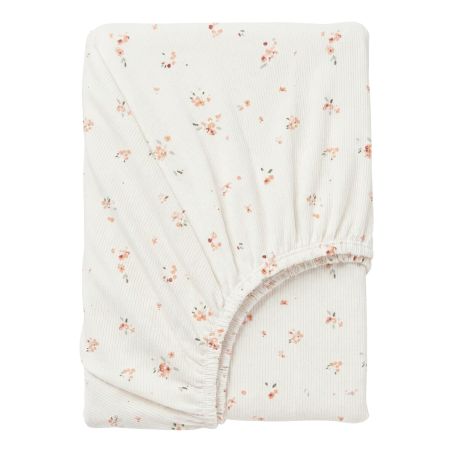 Sábana bajera de punto cuna mini 50x80 Monet (blanco/rosa) de Bimbidreams