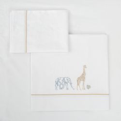 Tríptico sábanas 100% algodón cuna 60x120 Tanzania (multicolor) de Bimbidreams