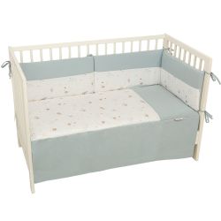 Edredón con protector cuna 60x120 Orbit (blanco/azul) de Bimbidreams