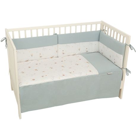 Edredón con protector cuna 60x120 Orbit (blanco/azul) de Bimbidreams