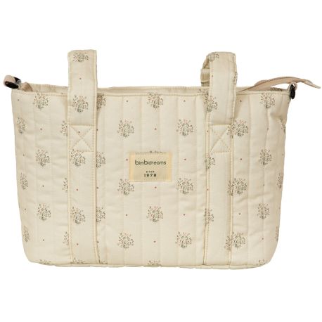 Bolso pañalera crossbody con cambiador Cornelia (blanco/verde) de Bimbidreams