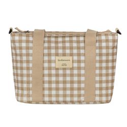 Bolso pañalera crossbody con cambiador Vichi (blanco/lino) de Bimbidreams