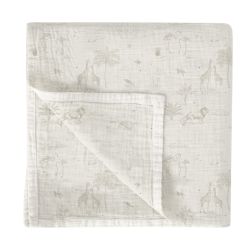 Muselina de bambú 120x120 cm Noé (blanco/lino) de Bimbidreams