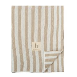 Toquilla de tricot 75x90 cm Bambú Stripes (beige) de Bimbidreams