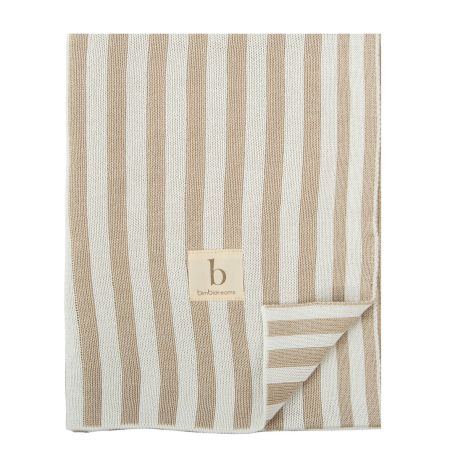 Toquilla de tricot 75x90 cm Bambú Stripes (beige) de Bimbidreams