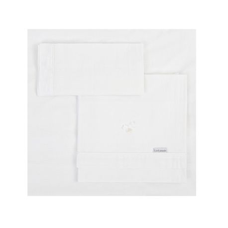 Tríptico sábanas 100% algodón cuna mini 50x80 Toscana (blanco) de Bimbidreams