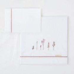 Tríptico sábanas 100% algodón cuna mini 50x80 Niza (blanco/lila) de Bimbidreams