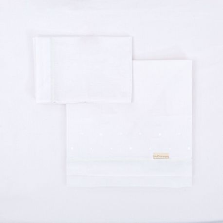 Tríptico sábanas 100% algodón cuna mini 50x80 Punts (blanco) de Bimbidreams