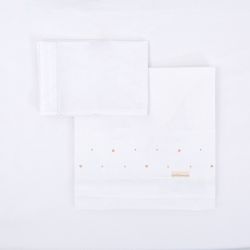 Tríptico sábanas 100% algodón cuna mini 50x80 Punts (blanco/rosa) de Bimbidreams