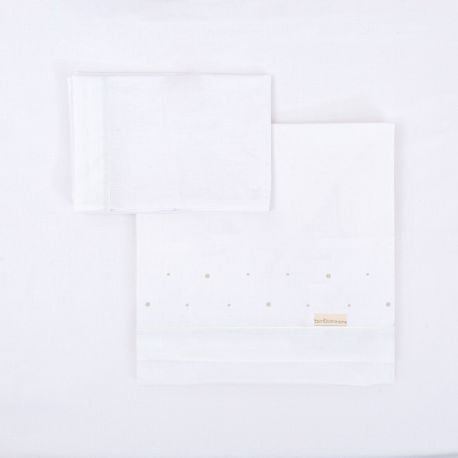 Tríptico sábanas 100% algodón cuna mini 50x80 Punts (gris) de Bimbidreams