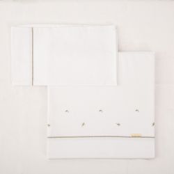 Tríptico sábanas 100% algodón cuna 60x120 Cornelia (verde) de Bimbidreams