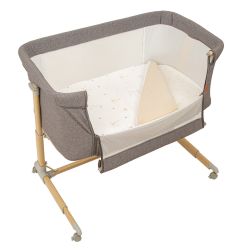 Minicuna colecho metálica con bajera y funda nórdica Happy Forest (color) de Bimbidreams