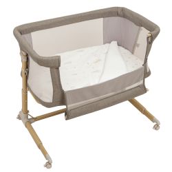 Minicuna colecho metálica con bajera y funda nórdica Blue Sky (color) de Bimbidreams