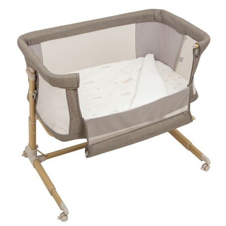 Minicuna colecho metálica con bajera y funda nórdica Blue Sky (color) de Bimbidreams