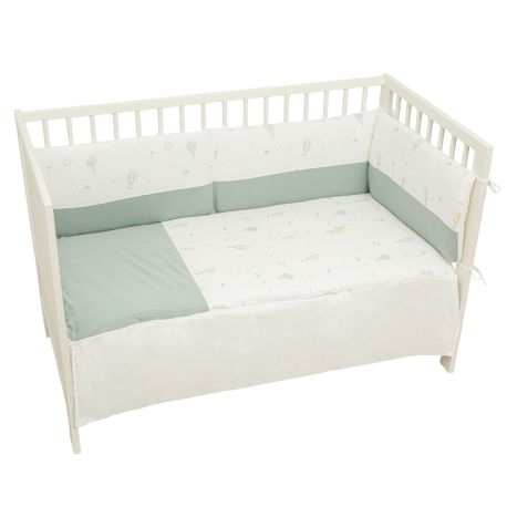 Edredón con protector cuna 60x120 Blue Sky (blanco/verde) de Bimbidreams