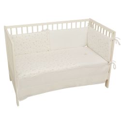 Edredón con protector cuna 60x120 Monet (blanco/rosa) de Bimbidreams