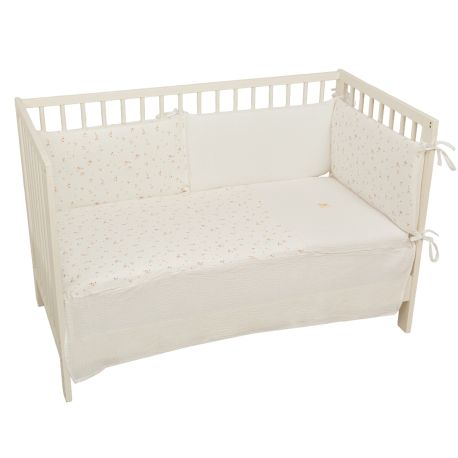 Edredón con protector cuna 60x120 Monet (blanco/rosa) de Bimbidreams