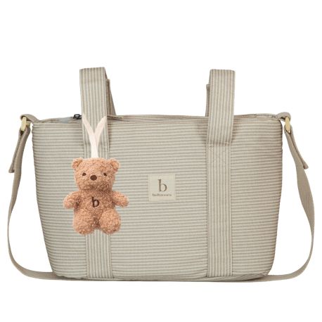 Bolso pañalera crossbody Veneto (blanco/lino) de Bimbidreams