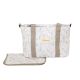 Bolso pañalera crossbody con cambiador Dots (blanco/lino) de Bimbidreams