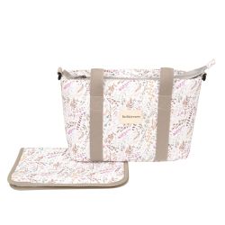 Bolso pañalera crossbody con cambiador Niza (blanco/lila) de Bimbidreams