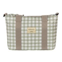 Bolso pañalera crossbody con cambiador Vichi (blanco/verde) de Bimbidreams